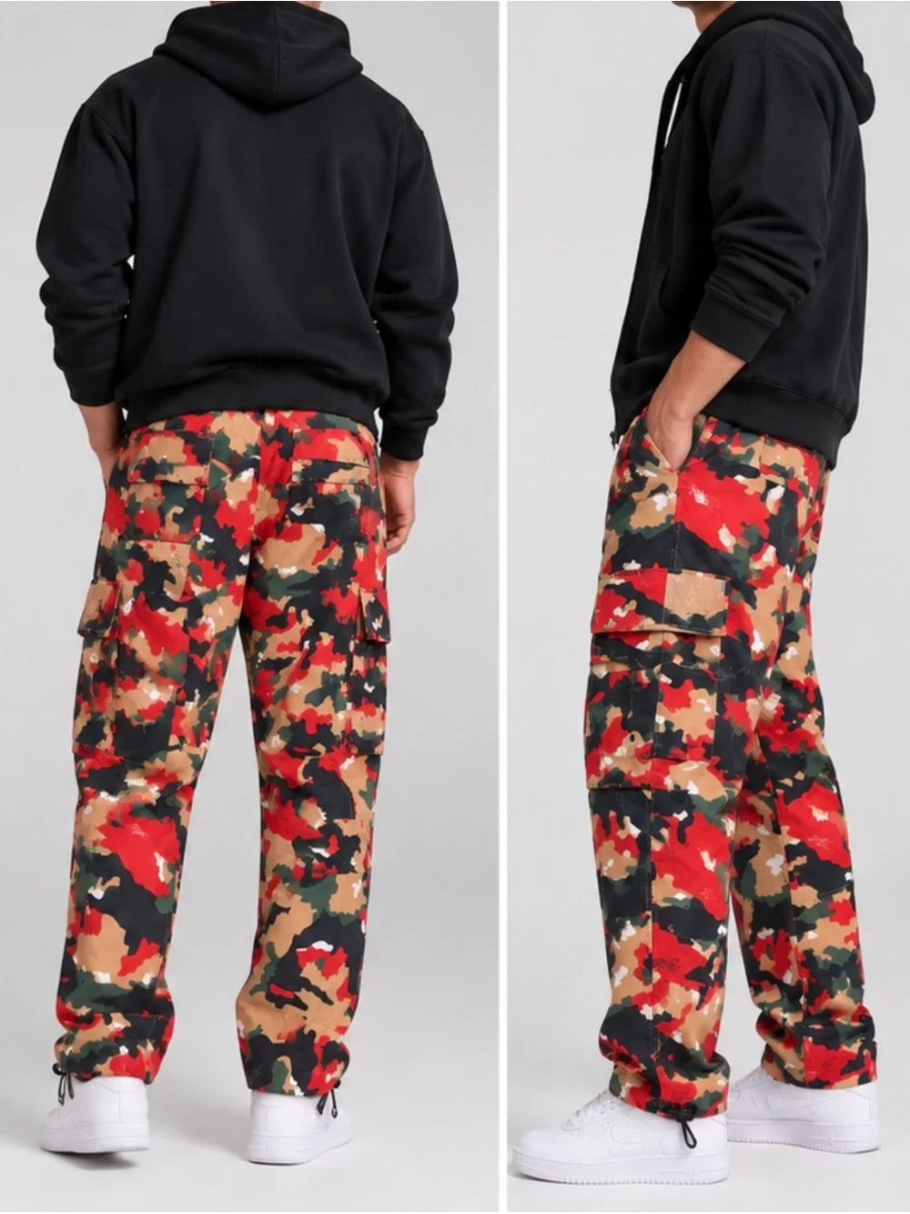 Jordan Flight Heritage Cargo Pants Men’s M Multicolor Camo Red Green Tan Black